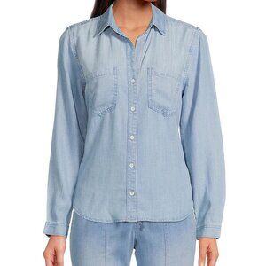 CLOTH & STONE Long Sleeve Point Collar Chambray Shirt (S)